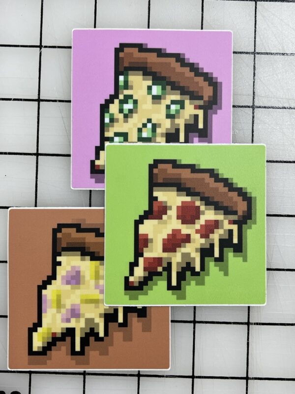 3 Laminated Pizza Stickers