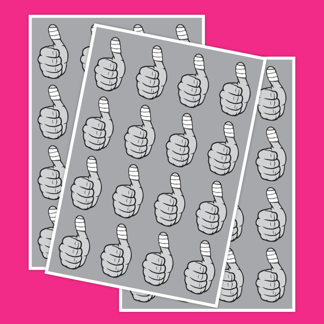 Custom Laminated Sticker Sheets Made in Portland - Sore Thumb